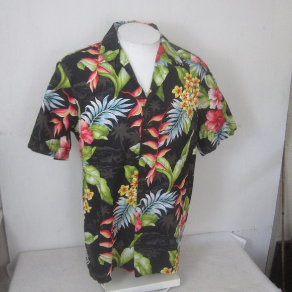 RJC Men Hawaiian camp shirt p2p 25 XL aloha luau tropical floral vintage flashy - Picture 3 of 8